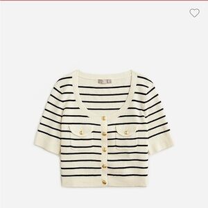 J. Crew Striped Button-up sweater-tee in stripe, sz L